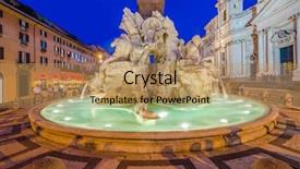  Presentation with rome italy - Audience pleasing slides consisting of illuminated at night the fiumi fountain on piazza navona rome italy backdrop and a coral colored foreground