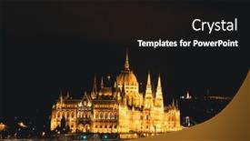  Presentation with dark river - Slide set consisting of illuminated-budapest-parliament-building background and a wine colored foreground