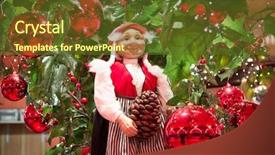  Presentation with viedo of deacons in pastor installation service - PPT theme enhanced with illuminated christmas fairground with installation background and a tawny brown colored foreground