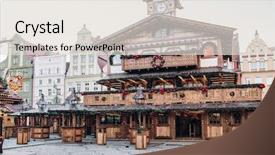  Presentation with kiosk - Audience pleasing presentation theme consisting of illuminated christmas fairground wooden kiosk backdrop and a lemonade colored foreground