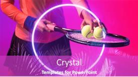  Presentation with female sport - Presentation featuring illuminated-circle-and-plant-over background and a purple colored foreground