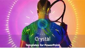  Presentation with patterns - Presentation theme featuring illuminated-circular-patterns-over-rear background and a navy blue colored foreground