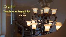  Presentation with classy - Presentation theme having illuminated-classy-chandelier-at-home background and a tawny brown colored foreground