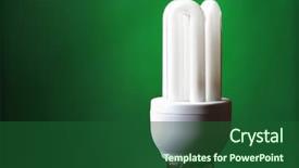  Presentation with energy conservation - Slide deck with illuminated energy saving light bulb background and a forest green colored foreground