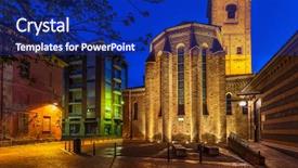  Presentation with facade - Amazing presentation having illuminated facade of catholic church backdrop and a  colored foreground
