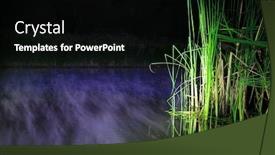  Presentation with water river - Audience pleasing theme consisting of illuminated-fog-over-river-water backdrop and a black colored foreground