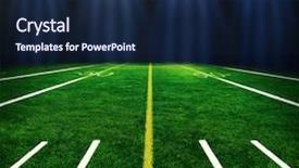  Presentation with football field - PPT theme consisting of illuminated football field at night background and a navy blue colored foreground