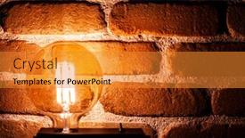  Presentation with red brick wall - PPT theme featuring illuminated-grunge-red-brick-wall background and a gold colored foreground