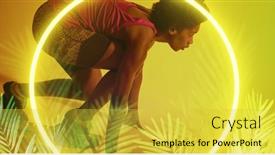  Presentation with hexagon - Slide deck consisting of illuminated-hexagon-and-plants-over background and a yellow colored foreground