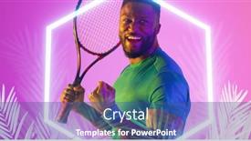  Presentation with hexagon - Presentation theme featuring illuminated-hexagon-and-plants-over background and a ocean colored foreground