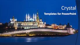  Presentation with world heritage - Presentation enhanced with illuminated-kazan-kremlin-a-unesco background and a  colored foreground