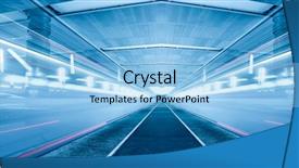  Presentation with metro train - Slides having illuminated modern metro station background and a light blue colored foreground