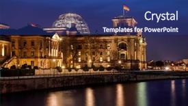  Presentation with renaissance - Colorful slides enhanced with illuminated neo-renaissance reichstag building backdrop and a ocean colored foreground