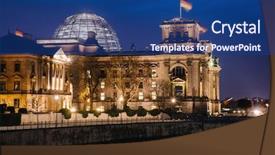  Presentation with renaissance - Slide deck consisting of illuminated neo-renaissance reichstag building background and a ocean colored foreground