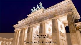  Presentation with roman column buildings neoclassical - PPT theme consisting of illuminated neoclassical brandenburg gate brandenburger background and a coral colored foreground