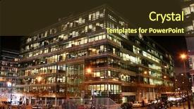  Presentation with nurse in night duty - Cool new slide deck with illuminated office block at night backdrop and a  colored foreground