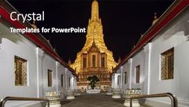  Presentation with illuminated - Presentation having illuminated-old-buddhist-temple-wat background and a black colored foreground