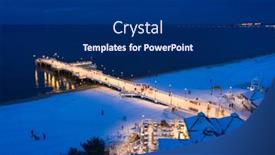  Presentation with illuminated - Slide set featuring illuminated-pier-in-brzezno background and a navy blue colored foreground
