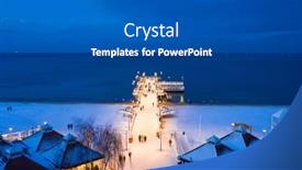  Presentation with illuminated - Amazing slide set having illuminated-pier-in-brzezno backdrop and a teal colored foreground