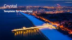  Presentation with illuminated - Amazing presentation design having illuminated-pier-in-brzezno backdrop and a ocean colored foreground