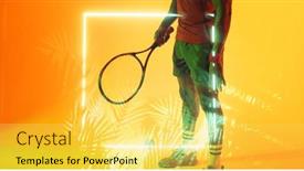  Presentation with illuminated - PPT theme with illuminated-plants-and-square-over background and a yellow colored foreground