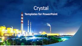  Presentation with nuclear - Beautiful slides featuring illuminated power station backdrop and a ocean colored foreground