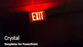  Presentation with illuminated - Slide set consisting of illuminated red exit sign background and a black colored foreground