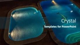 Presentation with illuminated - Presentation featuring illuminated-swimming-pools-at-night background and a ocean colored foreground