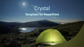  Presentation with illuminated - PPT layouts consisting of illuminated-tent-and-night-full background and a ocean colored foreground