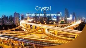  Presentation with expressway - Amazing PPT layouts having illuminated traffic on elevated expressway backdrop and a teal colored foreground