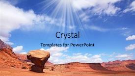  Presentation with sun desert - Cool new presentation theme with illuminates a giant stone mushroom backdrop and a  colored foreground