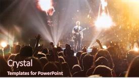  Presentation with concert stage empty stage - Beautiful slide deck featuring illuminati - crowd at concert - cheering backdrop and a wine colored foreground