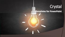  Presentation with light hanging - PPT theme with illuminating hanging light bulb background and a  colored foreground