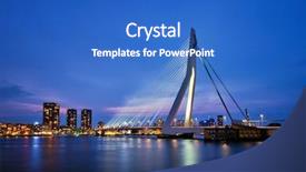  Presentation with erasmus - Theme enhanced with illumination - erasmus bridge erasmusbrug and rotterdam background and a teal colored foreground