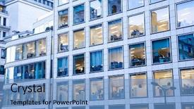  Presentation with illuminated - Slide set enhanced with illumination - illuminated offices at night people background and a teal colored foreground