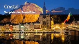  Presentation with notre dame - Audience pleasing PPT layouts consisting of illumination - night view of dinant town backdrop and a ocean colored foreground