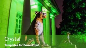  Presentation with illumination - Theme with illumination-in-park-kolomenskoe-moscow background and a shamrock green colored foreground