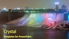  Presentation with street light view - Audience pleasing theme consisting of illumination light of american falls backdrop and a  colored foreground