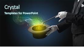  Presentation with magic wand - Presentation design with illusion - illusionist hand starts to conjure background and a wine colored foreground