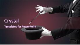  Presentation with illusionist - Theme with illusion - illusionist white hand wants background and a tawny brown colored foreground