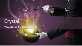  Presentation with black-light - Theme featuring illusion - magician hand conjure with wand background and a tawny brown colored foreground