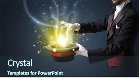  Presentation with black light - Theme having illusion - magician hand conjure with wand background and a tawny brown colored foreground