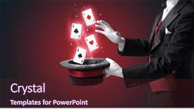  Presentation with conjuring - Audience pleasing slides consisting of illusion - magician with white gloves conjuring backdrop and a tawny brown colored foreground