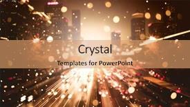  Presentation with city night - Presentation design having illusion - night lights of city background and a coral colored foreground