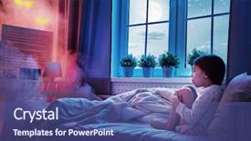  Presentation with illusion - Slides enhanced with illusion - nightmare for children little child background and a ocean colored foreground