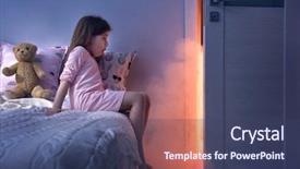  Presentation with illusion - Slides enhanced with illusion - nightmare for children little child background and a ocean colored foreground