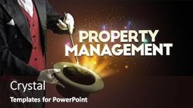  Presentation with property management - Cool new theme with illusionist-is-showing-magic-trick backdrop and a wine colored foreground