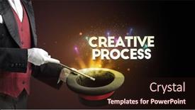  Presentation with illusionist - Colorful presentation design enhanced with illusionist-is-showing-magic-trick backdrop and a wine colored foreground