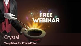  Presentation with illusionist - PPT layouts consisting of illusionist-is-showing-magic-trick background and a wine colored foreground