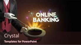  Presentation with illusionist - Cool new presentation design with illusionist-is-showing-magic-trick backdrop and a wine colored foreground